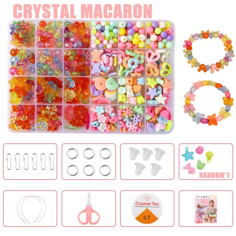Arts Crafts DIY Handmade Beaded Kit Toy DIY Toy Jewelry Set DIY Making Beads Kit Toy Kawaii Creative