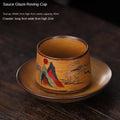 2-piece set Handmade retro sauce glazed tea cup, tea tasting cup, household cup, kung fu tea cup ceramic cup, owner's single cup
