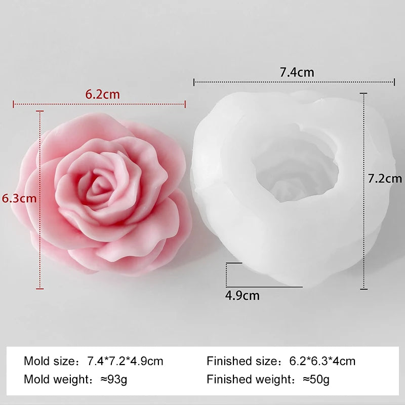DIY Flowers Series Silicone Mold Handmade Aroma Candle Plaster Resin Mold Floral Form Rose Peony Chocolate Candy Baking Tool