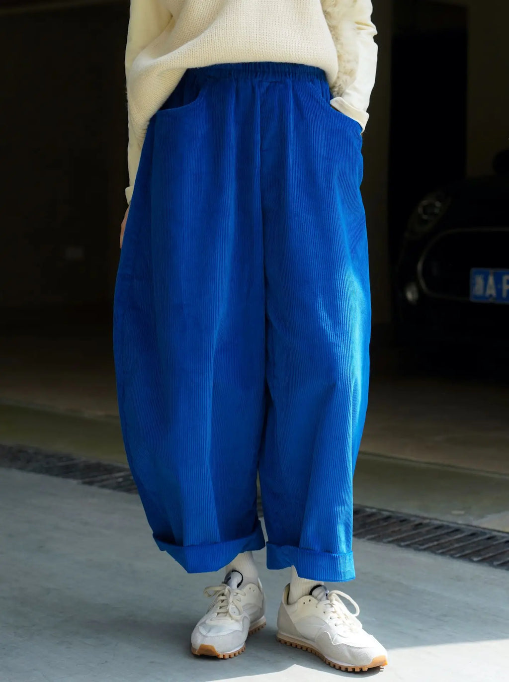 2025 Women Spring Fashion Big Wide Leg Pants Stretch High Waist Corduroy Pants Fashion Clothes 100% Cotton Pants Female Trousers