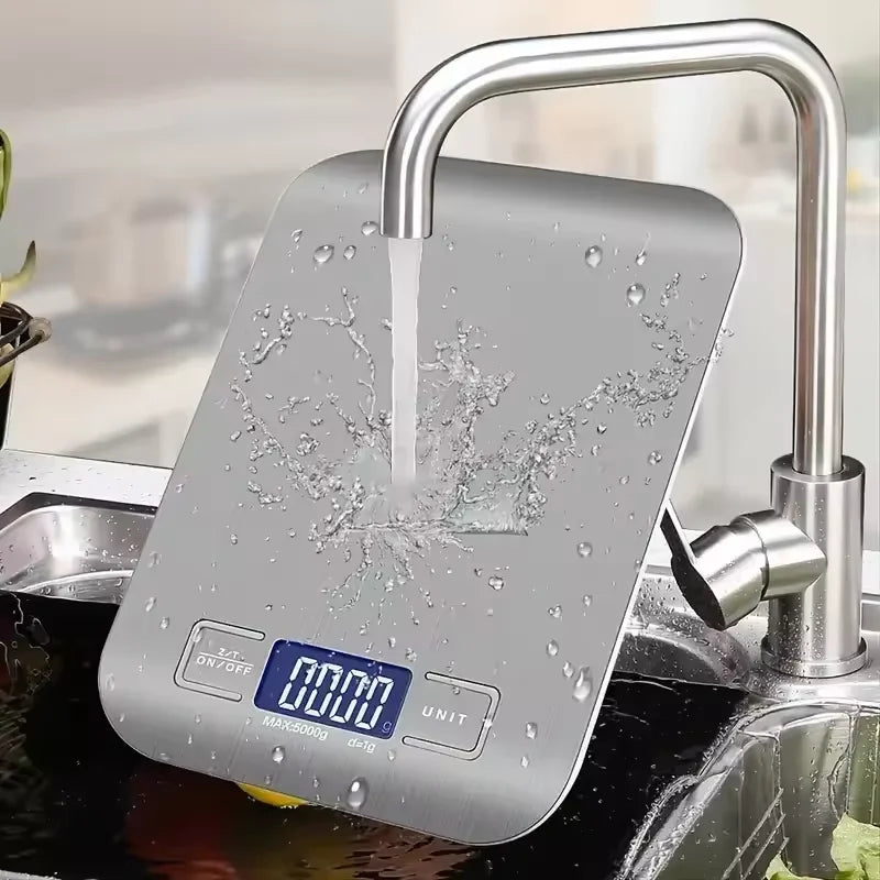 Digital Kitchen Scale LED Display 10kg/1g Stainless Steel Panel Electronic Scales Home Jewelry Food Snacks Weighing Baking Tools