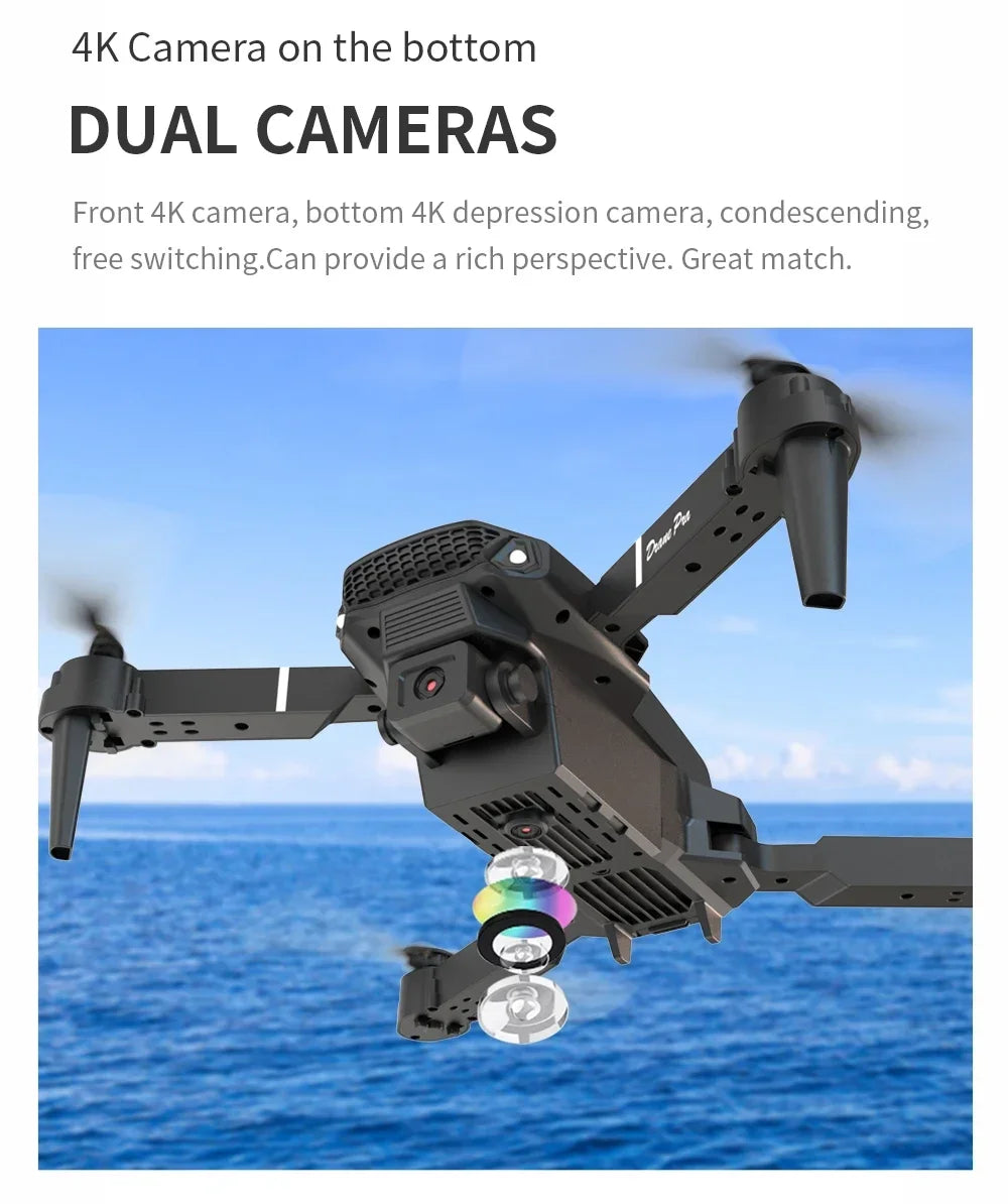 2026 New E88 Drone offers foldable design big screen 8K dual camera GPS brushless motor obstacle avoidance for RC toys gifts