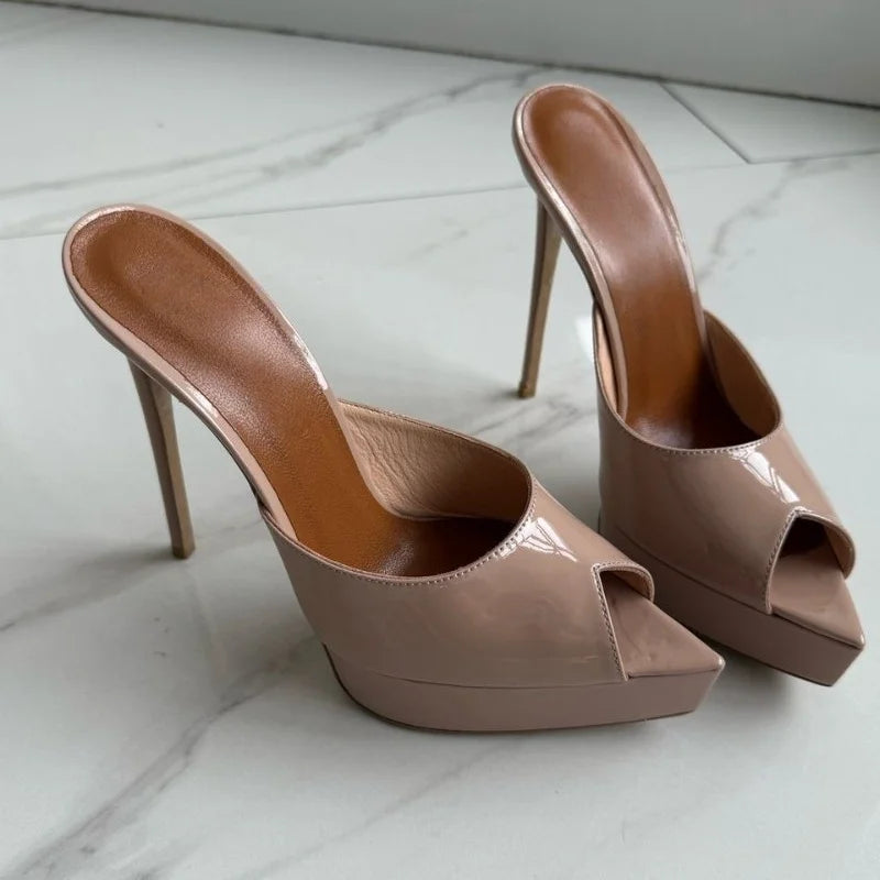2026 Summer Women High Heeled Shoes for Woman's Pointed Toe Peep Toe Stiletto Platform Pumps Sexy Ladies Wedding Dance Shoes