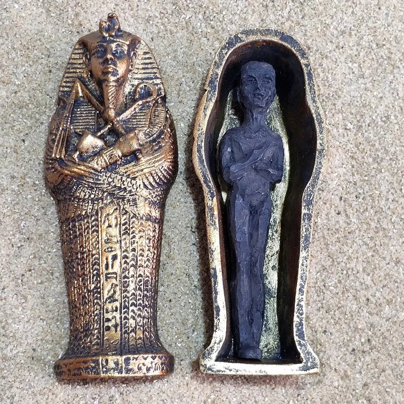 Ancient Egyptian Egypt Coffin With Mummy Figurine Resin Craft Art Decor CollectibleHome Decor Miniature Craft Collectibles