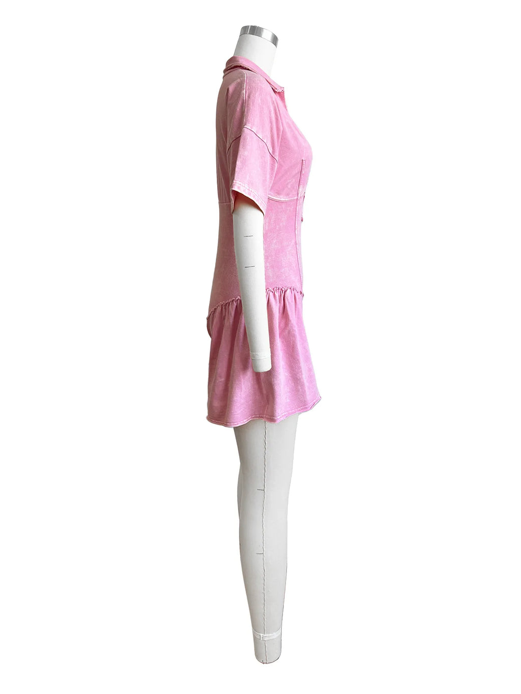 European and American Fashion Women's Clothing Washed and Worn Waist Lapel Large Opening Jumpsuit