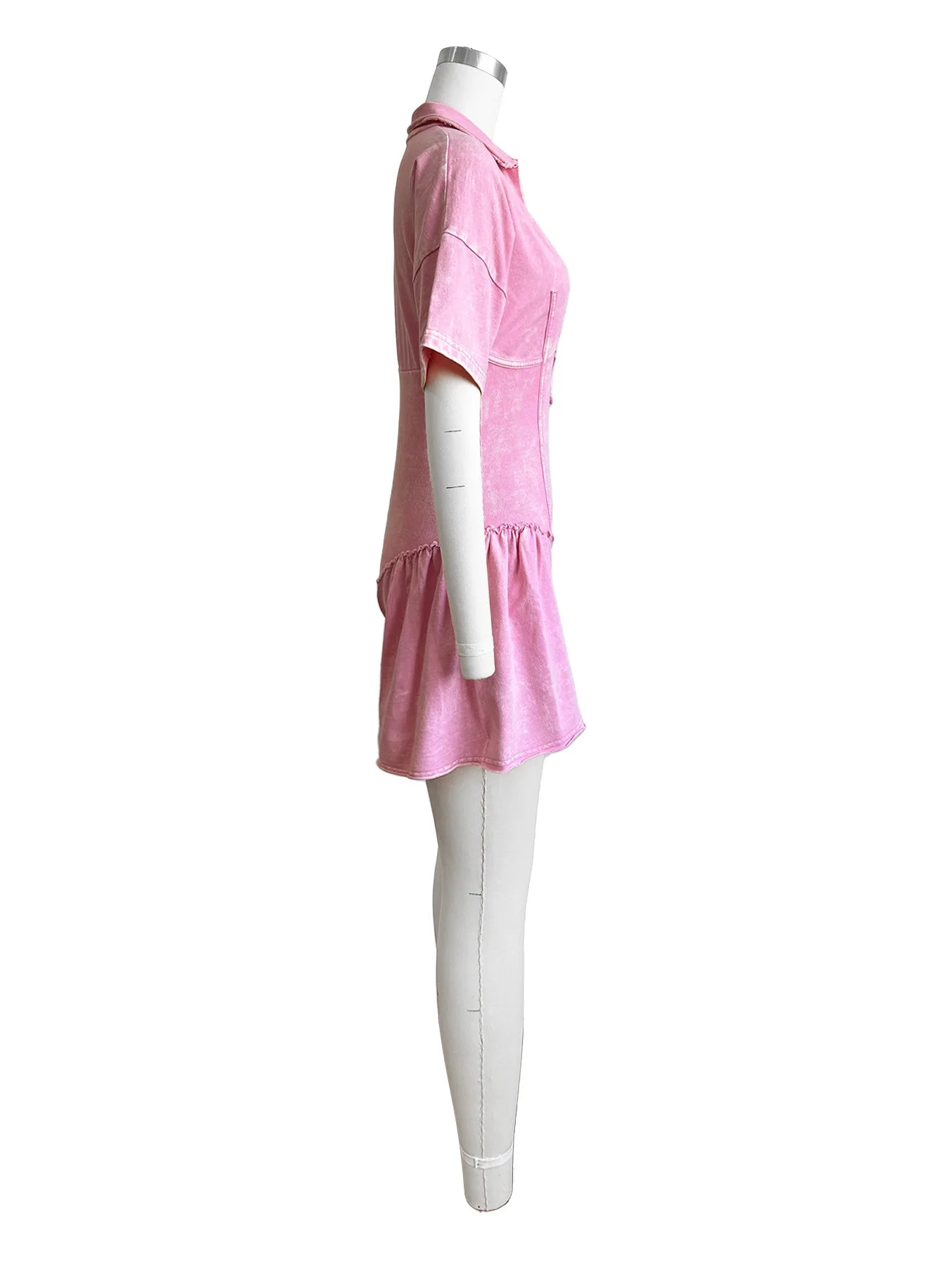 European and American Fashion Women's Clothing Washed and Worn Waist Lapel Large Opening Jumpsuit