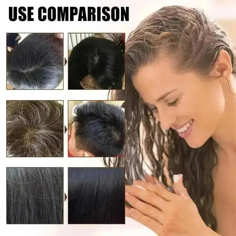 100ml Natural Herbal Hair Dye Shampoo 3 in 1 Change Hair Color Gray Hair to Dark Brown Black Deep Nourishing Fashion Hairs Care