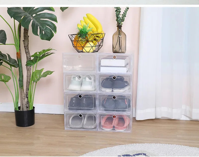 6pcs/Set High Transparent Shoe Storage Boxes - Antioxidant, Dustproof Organizer for Slippers & Sneakers, Ideal for Shoe Cabinet