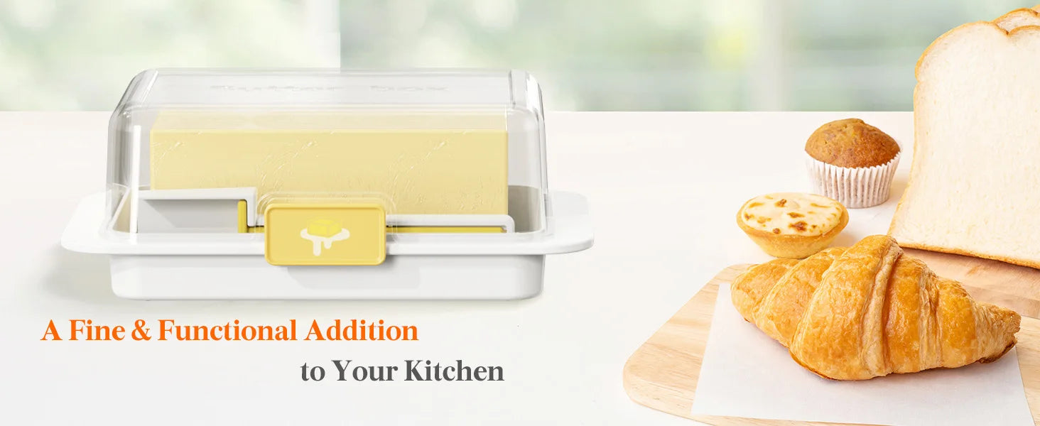 Butter Dish with Cover Butter Fresh-keeping Box with Cutter Slicer Countertop Butter Box for Refrigerator Storage Tableware
