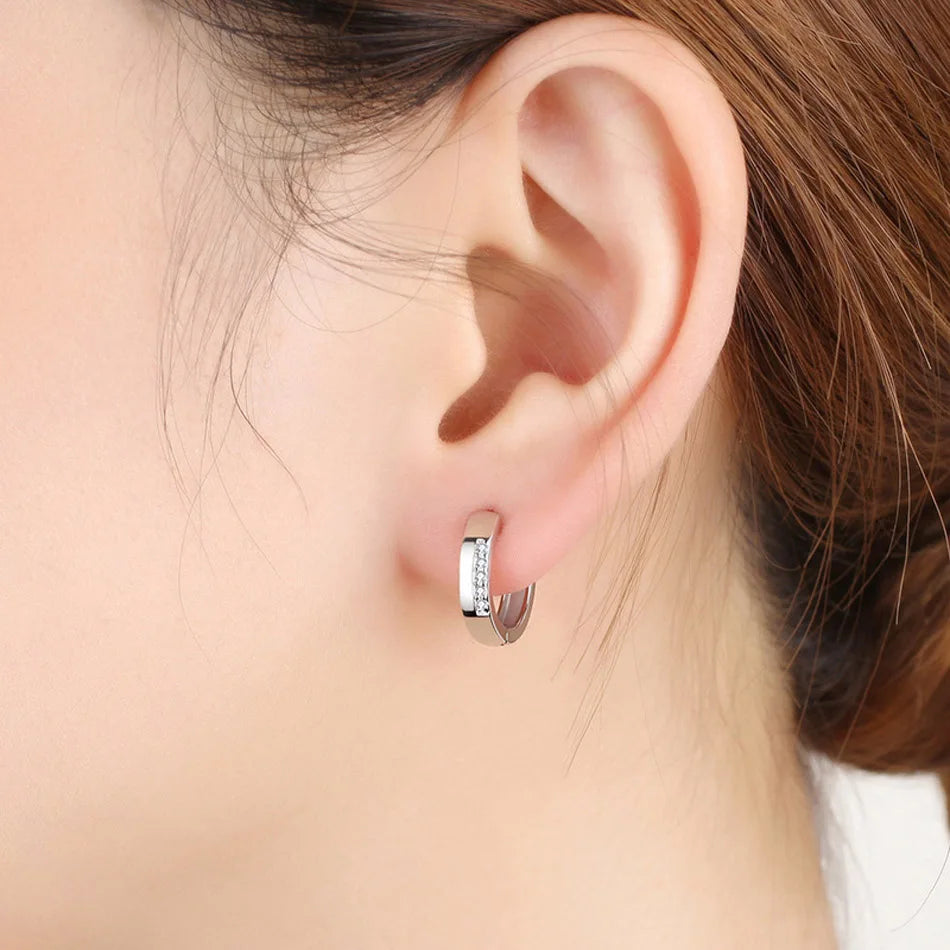 CHSHINE 925 Sterling Silver Summer Simple Zircon Earrings For Women Wedding Party Fashion Jewelry