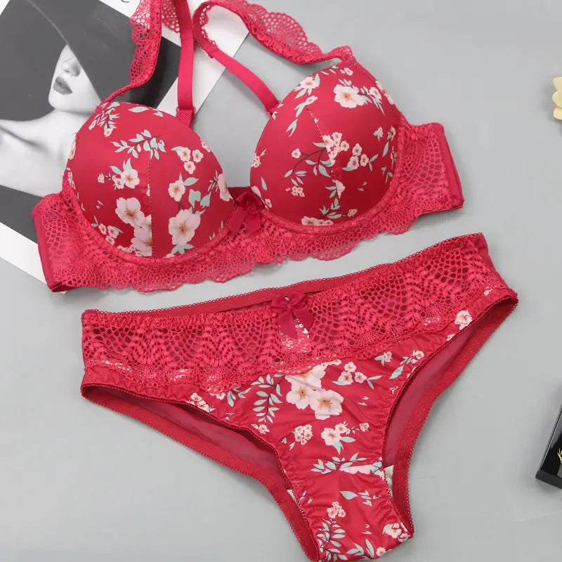 2025 New Sexy Bras Set For Big Boops Low Waist Panties Underwear Bralette Brassiere Cotton Plus Size Female Lingerie
