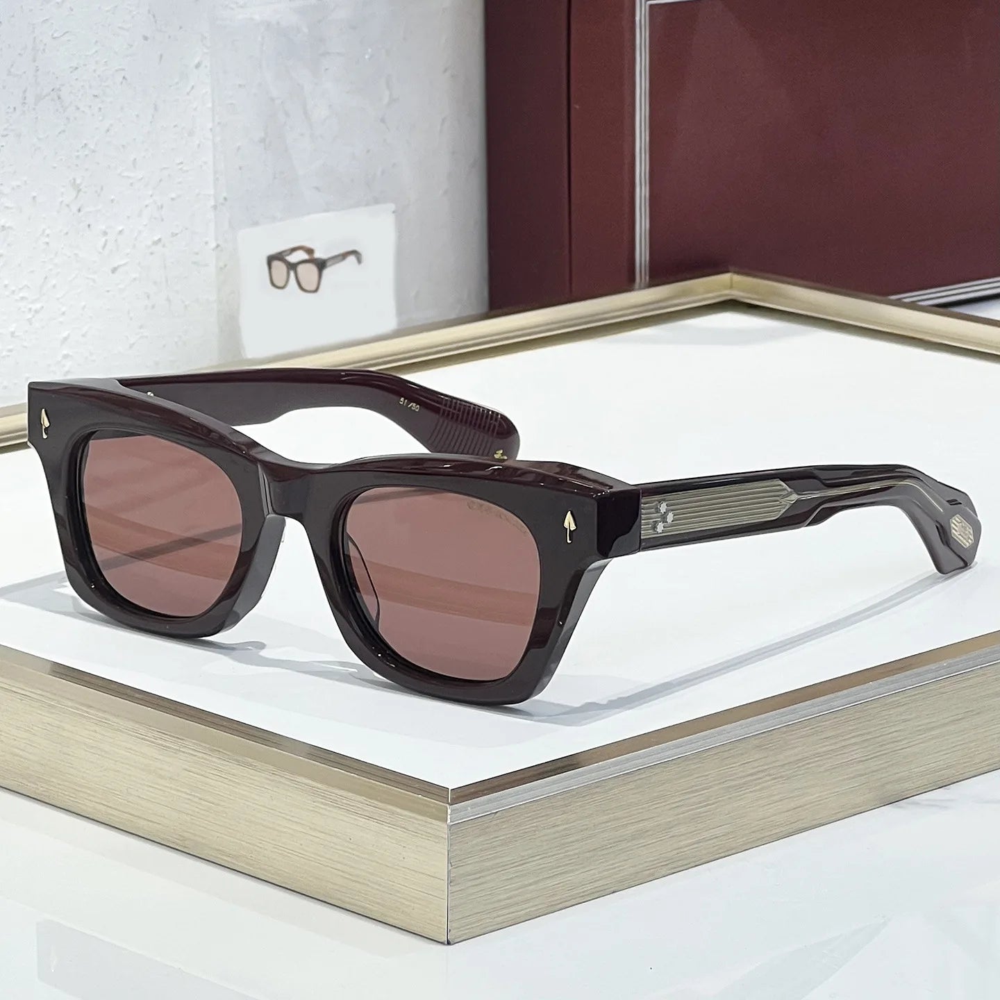 Dearan 10th Anniversary Luxury Retro Sunglasses Exquisite Cat Eye Thick Acetate Handmade UV400 Neutral Glasses