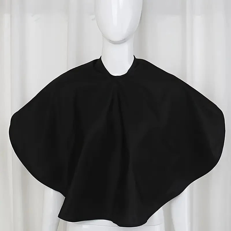 Black Short Square Hairdressing Cape – Professional Salon Barber Hair Cutting Wrap & Dyeing Tool