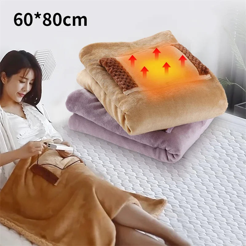 Electric Heater Blankets 5V USB Powered Soft Thicker Warmer Winter Heating Blanket For Office Bedroom Works With Power Bank