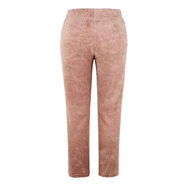 Autumn Winter New Women's Clothing Solid Color Loose Elastic Waist Plush Trousers