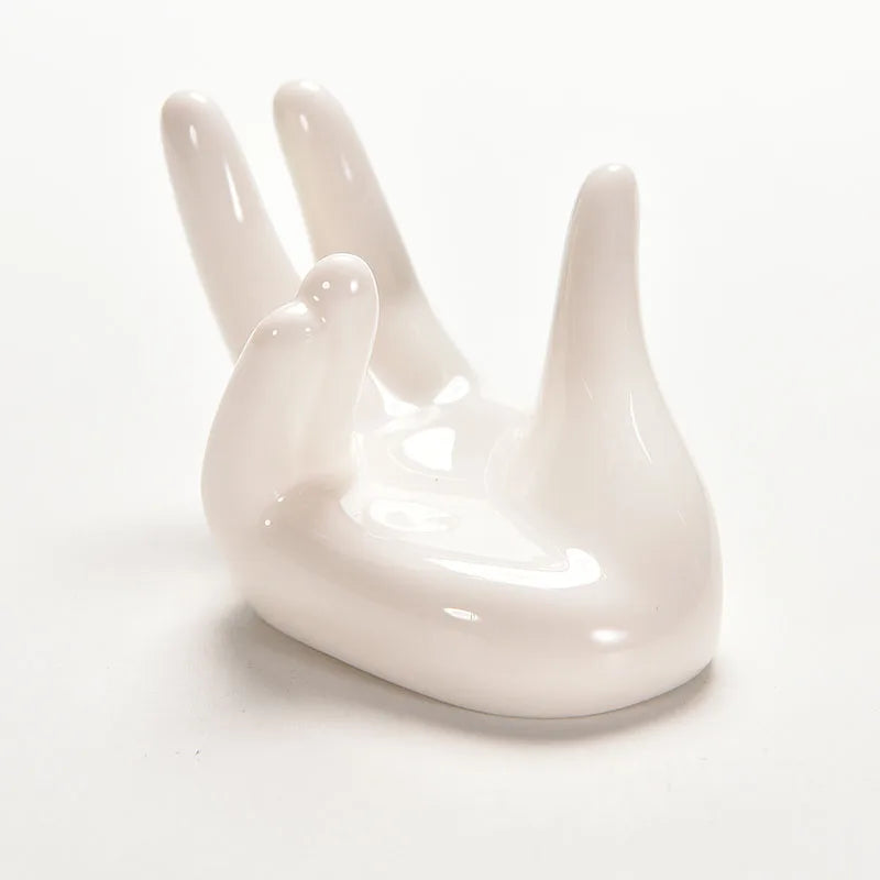 1PC White Porcelain Ceramic Air Plant Tillandsia Holder Flower Office Desk Decor Chic Home Decoration Garden Ornaments 8x5x4.7cm