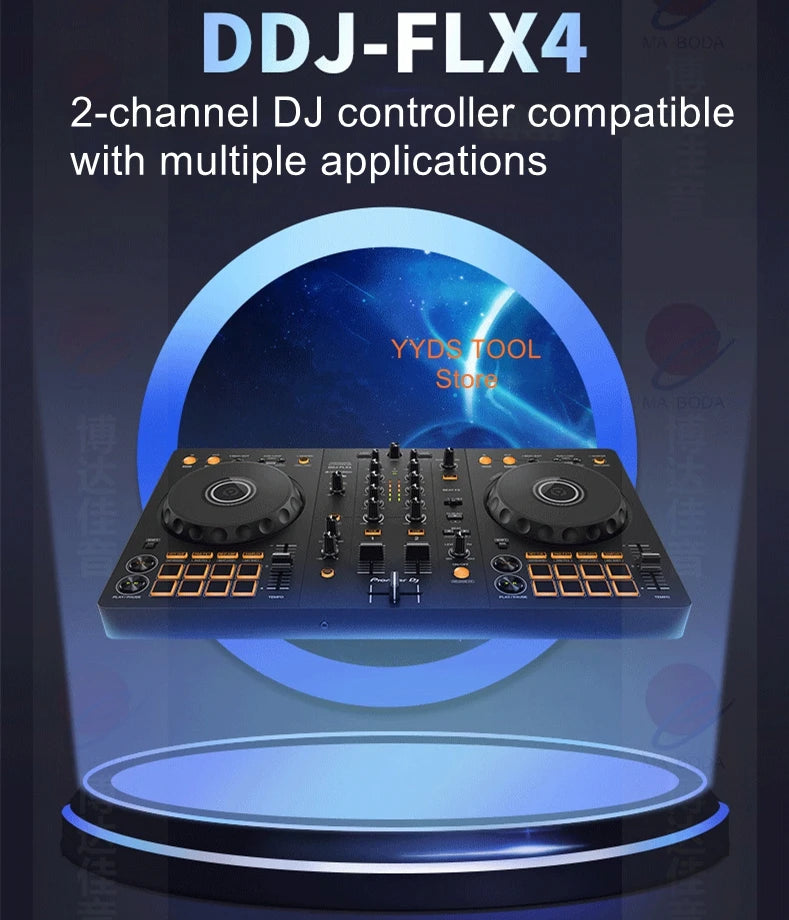 DJ Pioneer DDJ-FLX4 Beginner DJ Digital Controller for Live Streaming and Bar DJing