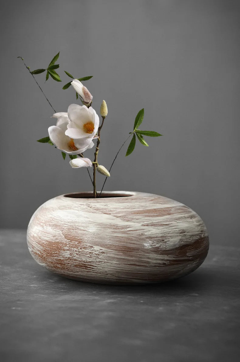 Ceramic Vases, Rough Ceramic Vases, Small Flower Pots, Old-fashioned Floral Arrangements, Table Decorations, Zen Flowers