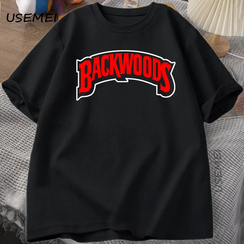 BACKWOODS T Shirts Men Women Retro Short Sleeve Cotton T-Shirt Fashion Street Hip Hop Rock Streetwear Men Swag Tshirt Clothing