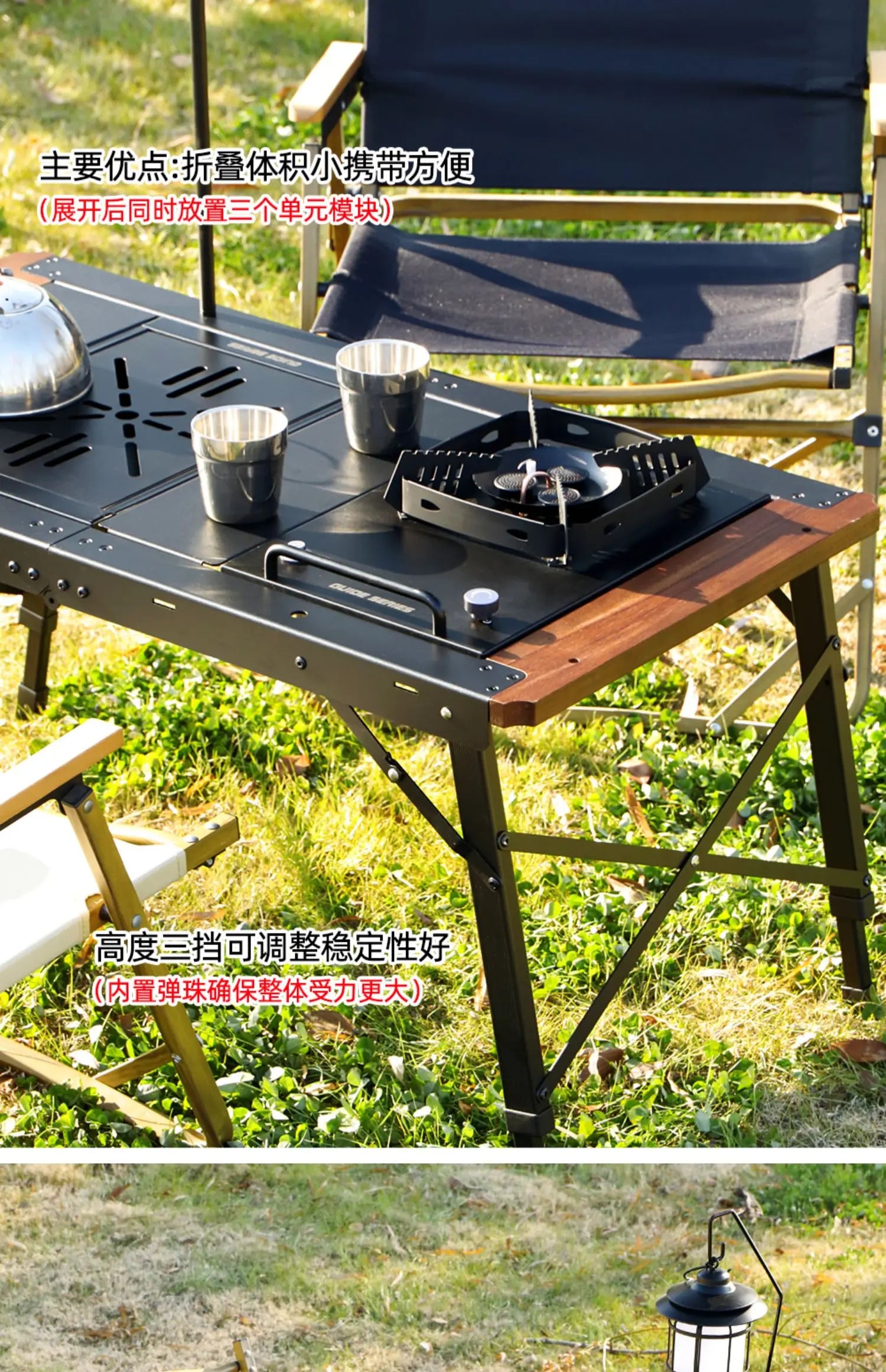 Dining Waterproof Outdoor Table Black Balcony Portable Backyard Outdoor Table Garden Camping Tuinmeubelsets Patio Furniture