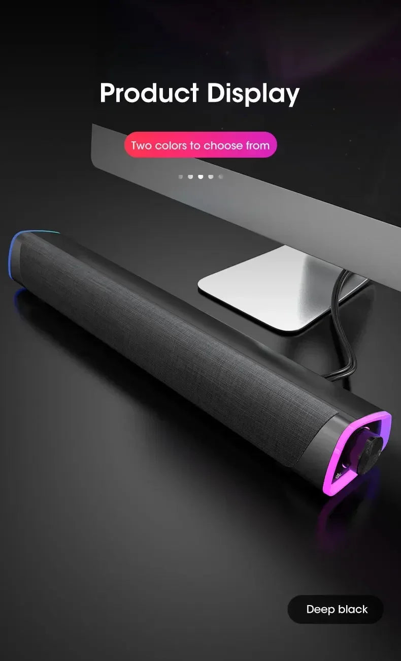 2.1 Channel Soundbar with Subwoofer, Bluetooth 5.0 Speaker System for TV/PC, USB Powered Stereo Bass HD Audio for Laptop/Macbook