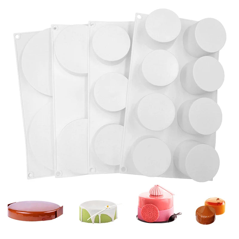 Cylindrical French Mousse Cake Mold Silicone Chocolate Mold Food Grade Kitchen Baking Tool Soap Mold Dessert Making Tools