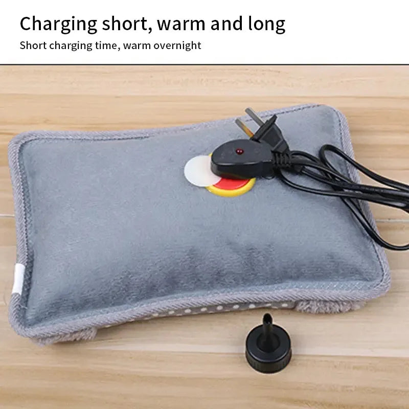 Dot Pattern Electric Hot Water Bag 500W 220V Rechargeable Winter Hand Warmer Double Insert for Cold Weather Comfort
