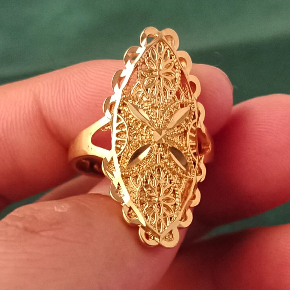 Ethiopian Dubai Gold Color Ring African Wedding Eritrean Rings for Women