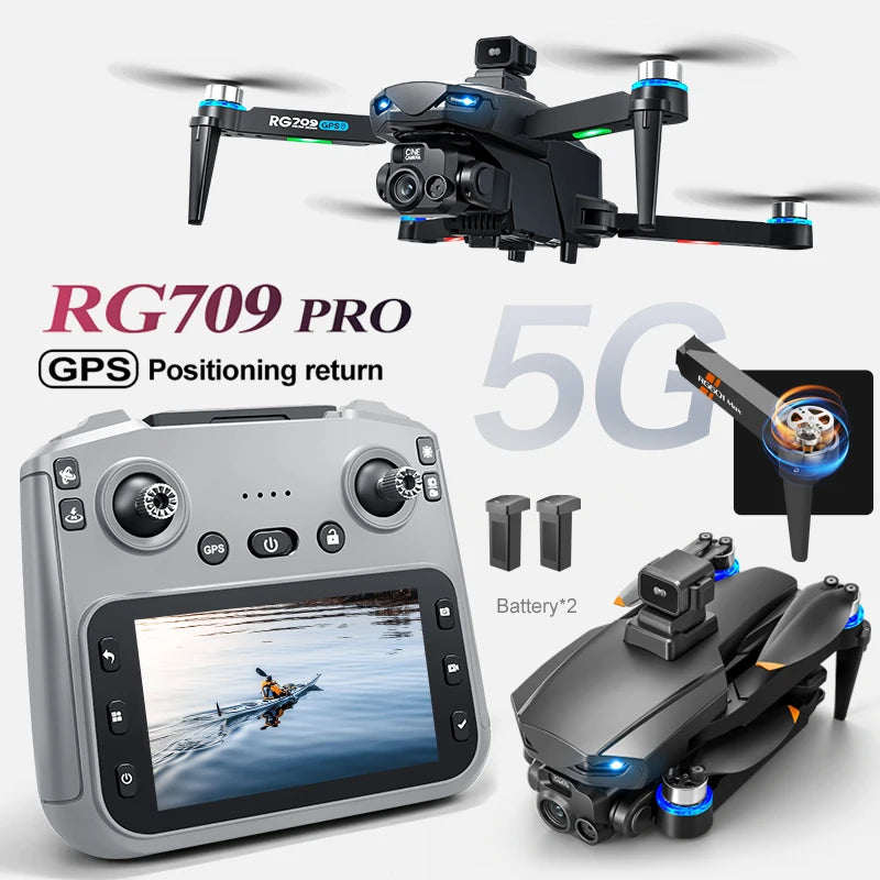 Drone Professional GPS 8K HD Dual Camera RC Drones with Screen 5G WIFI Image Transmission FPV Aerial UAV Obstacle Avoidance Dron