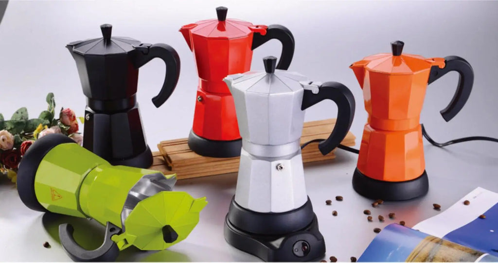 150ml/300ml Electric Coffee Maker Cups Aluminum Mocha Pot 480W Electric Italian Coffee Maker Percolator for Home Silver 3/6Cups