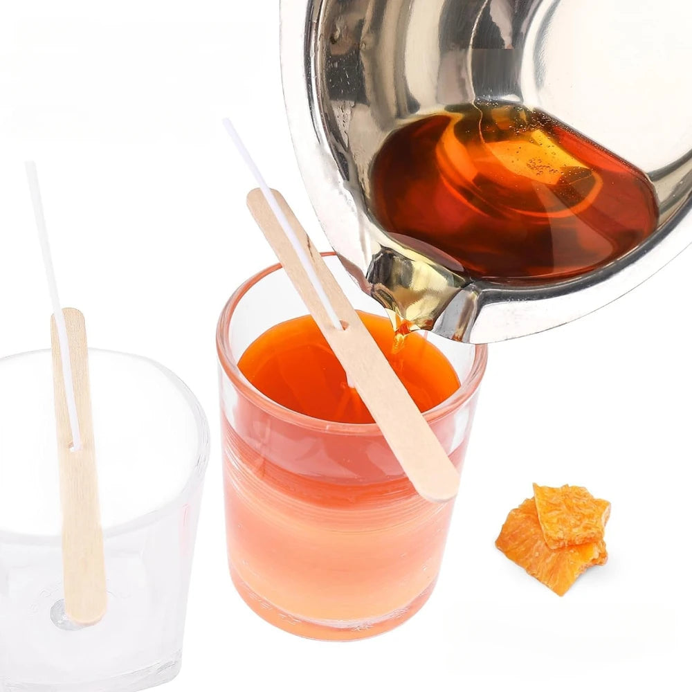 5Pcs 400ml/800ml Wax Melting Pot Candle Making Set 600ml Scale Measuring Cup Long Handle Split Charging Mixing Spoon Thermometer