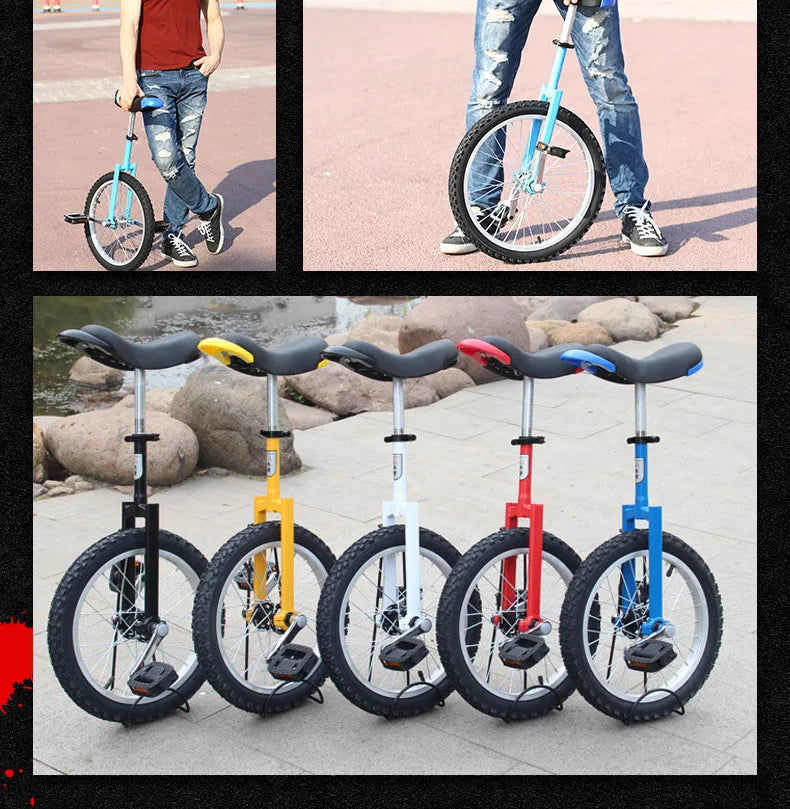 24'' Unicycle Monocycle Men Children Adult Balance Bike Funny Acrobatics Single-Wheel Lock Wheelbarrow