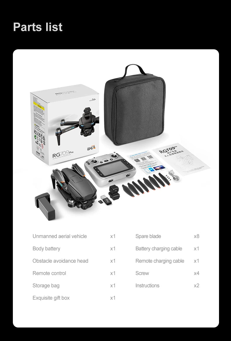 Drone Professional GPS 8K HD Dual Camera RC Drones with Screen 5G WIFI Image Transmission FPV Aerial UAV Obstacle Avoidance Dron