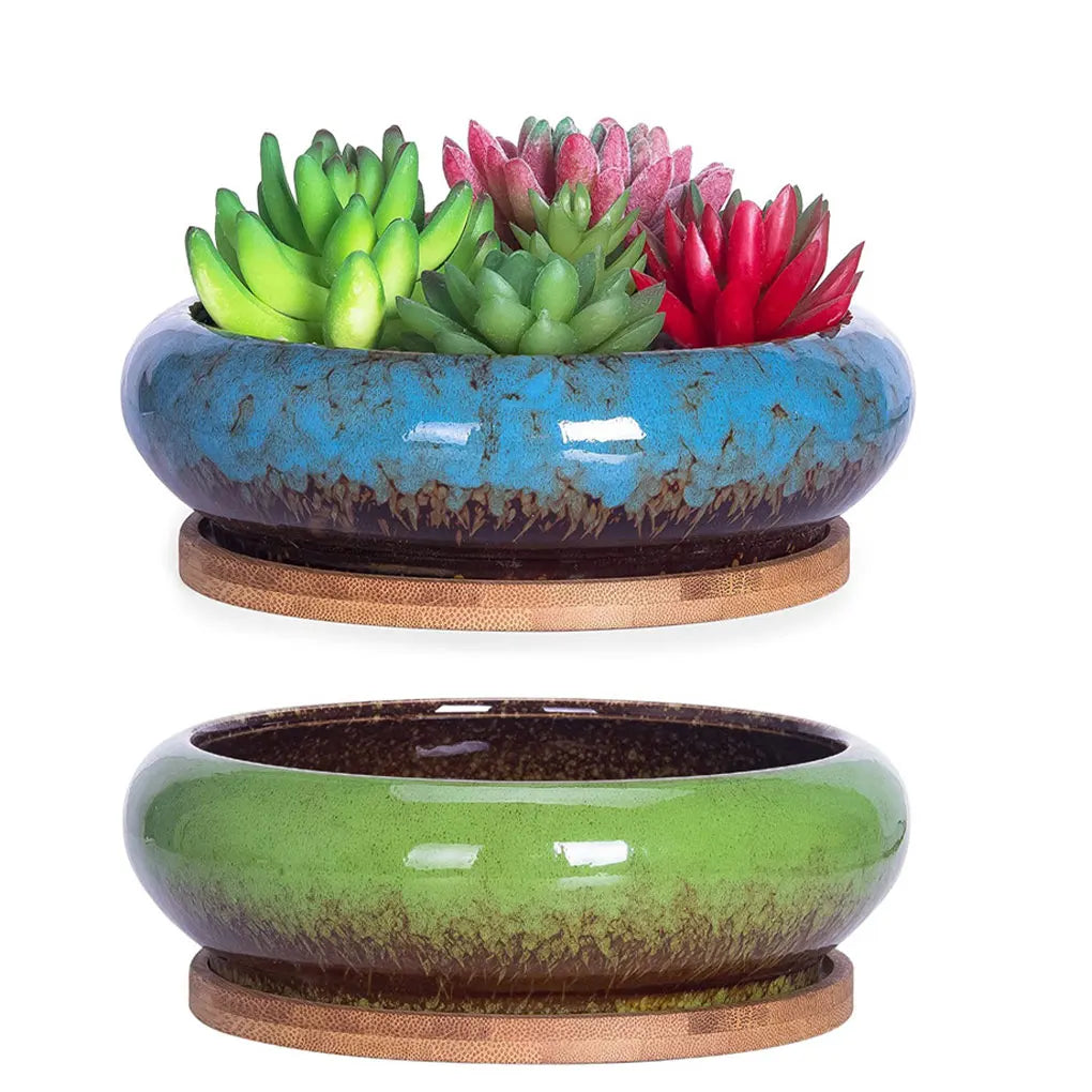 Ceramics Vintage Ceramic Glazed Bonsai Pot Creative And Durable For Plant Lovers Flowers Herbs