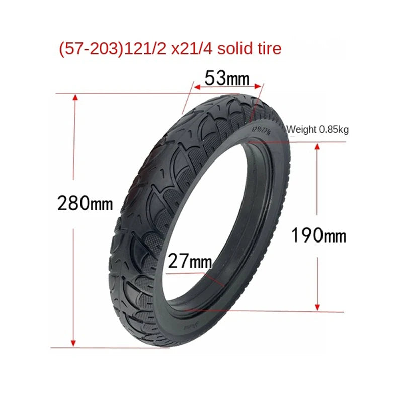 Electric vehicle 12  1/ 2x2 1/ 4 62-203 solid tire honeycomb 57-203 non pneumatic electric  bicycle