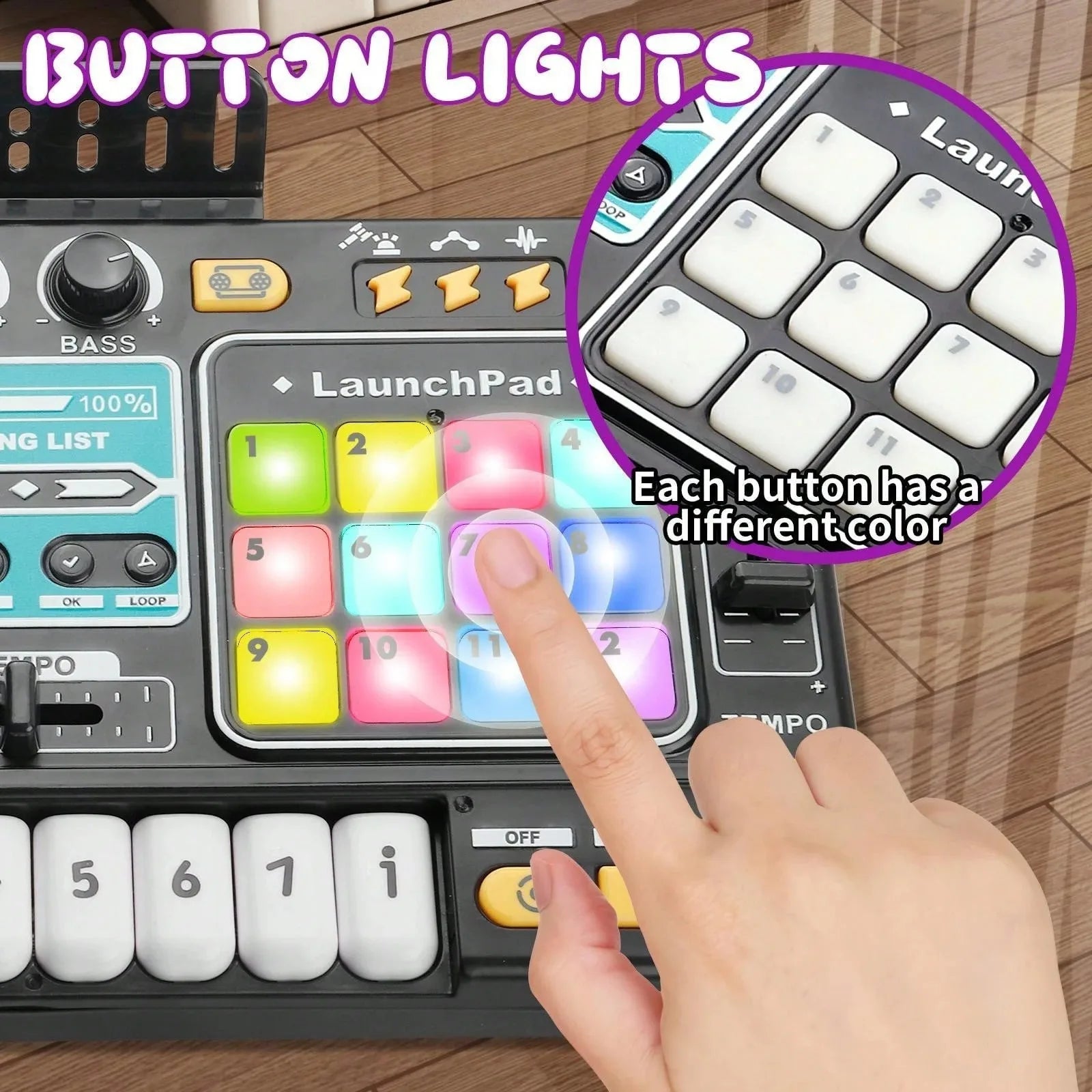 DJ Mixer for Kids, Toddler DJ Mixing Table with DJ Turntable, Game Mode, Light & Speed Control and Microphone, Gifts for 3 4 5 6