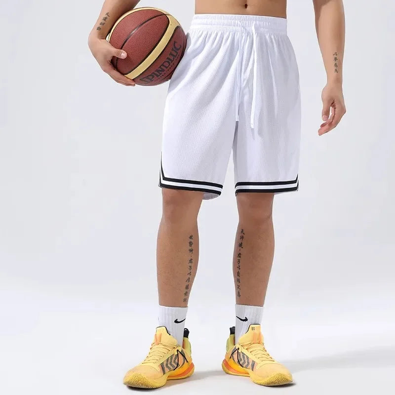 Basketball Pants Sports Running Training Casual Pants Five-point Basketball Shorts Double-sided Zipper Pocket Fitness Men Loose