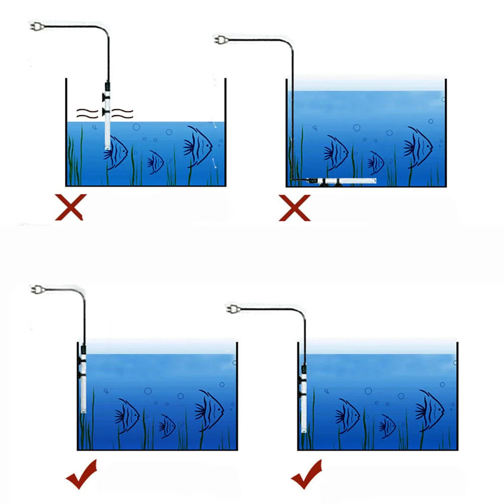 25-300W Fish Tank Heating Rod Adjustable Temperature Thermostat Heater Automatic Thermostat Rod Aquatic Aquariums Accessories