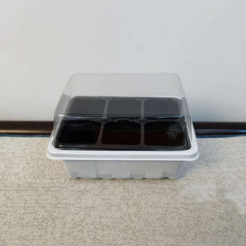 12 Holes Seedling Trays Seed Starter Tray Plastic Nursery Pots With Breathable Hole Planting Seed Growing Starting Seedling Tray