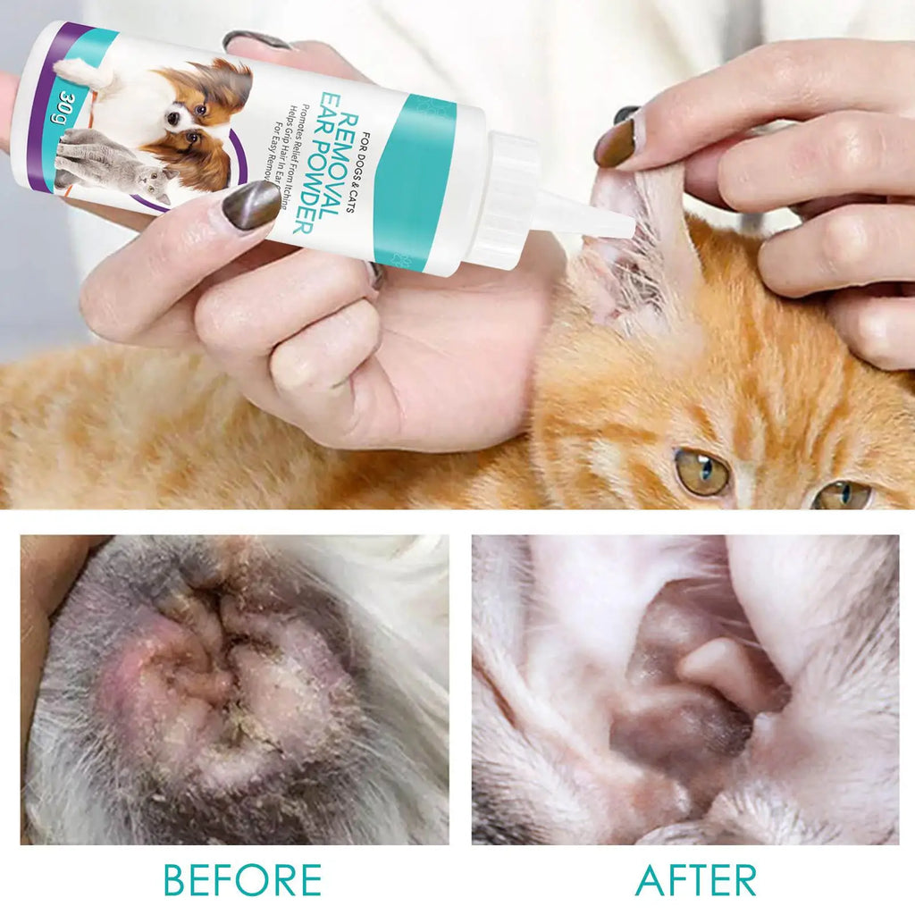30G Pet Ear Powder Painless Ear Hair Removal Powder For Dogs And Pets Ear Cleaning Tool Ear Washing Powder Odor Removal Cleaner