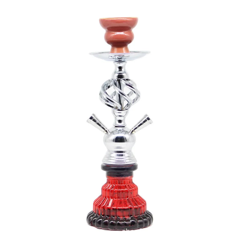 Arabic Hookah Set With Ceramic Shisha Bowl Shisha Pipe Glass Hose Metal Charcoal Tongs Chicha Narguile Smoking Tools
