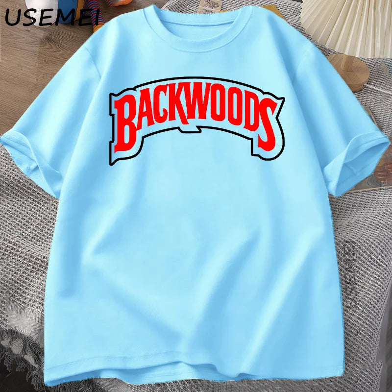 BACKWOODS T Shirts Men Women Retro Short Sleeve Cotton T-Shirt Fashion Street Hip Hop Rock Streetwear Men Swag Tshirt Clothing