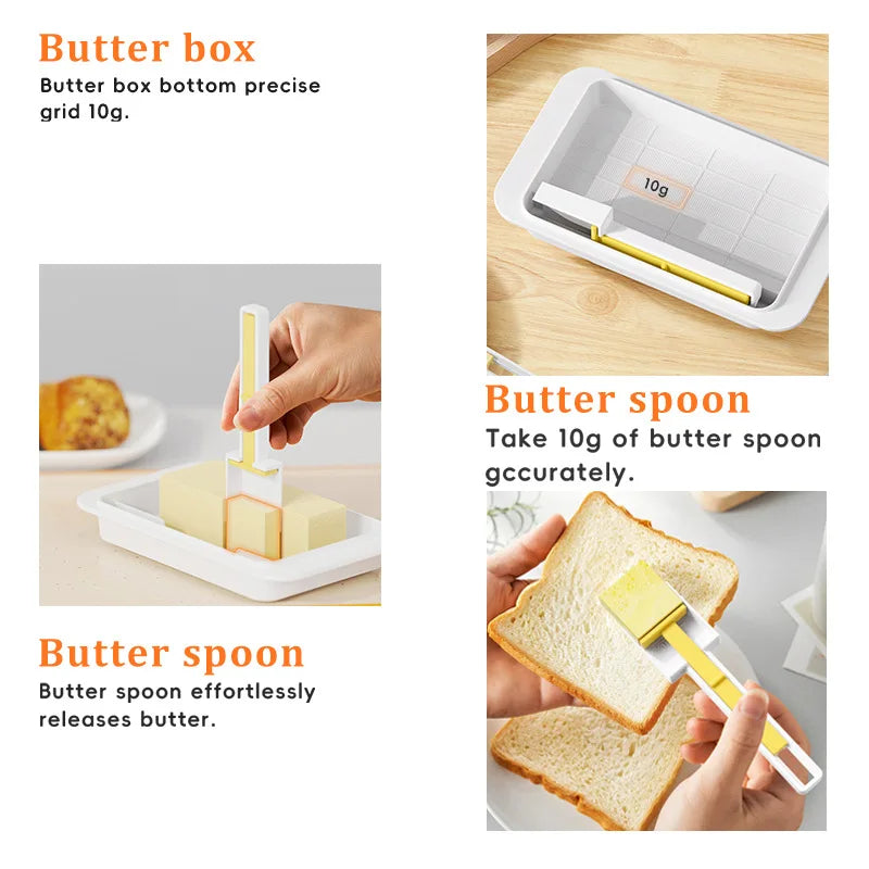Butter Dish with Cover Butter Fresh-keeping Box with Cutter Slicer Countertop Butter Box for Refrigerator Storage Tableware