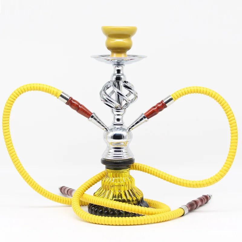Arabic Hookah Set With Ceramic Shisha Bowl Shisha Pipe Glass Hose Metal Charcoal Tongs Chicha Narguile Smoking Tools
