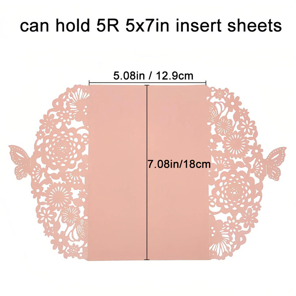 10pcs 3D Butterfly Wedding Invitation Card Flower Bithday Cards Girl Debut Invitations Laser Cut Hollow Out Party Cards 5R size