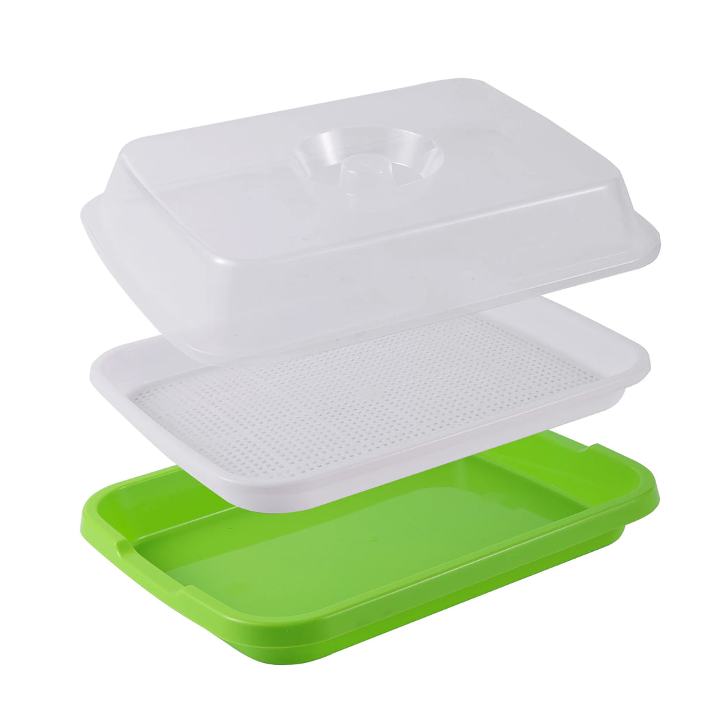 1 Set Sprout Dish Growing Pot Hydroponic Seedling Vegetable Beans Seeding Pot Household Plants Germination Tray Nursery With Lid