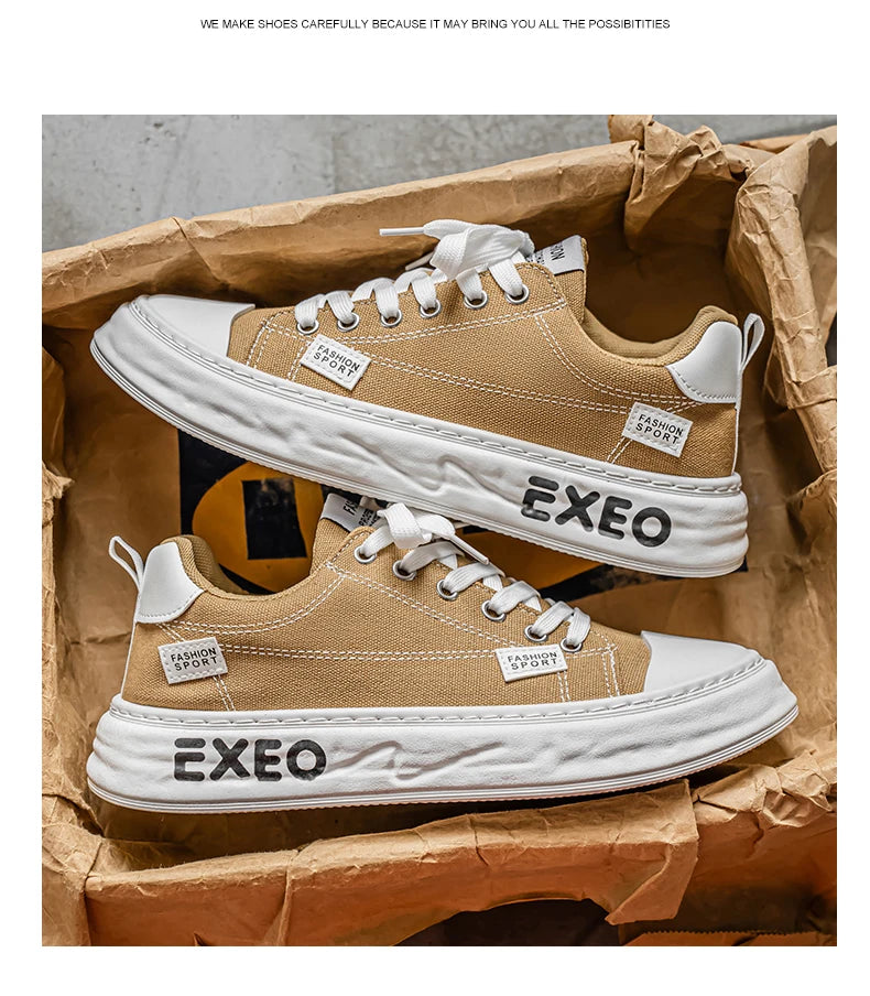 Casual Sneakers Sporty Design Trendy Flat Men's Canvas Shoes Breathable Low-Top Footwear Summer Winter Spring Autumn Wear