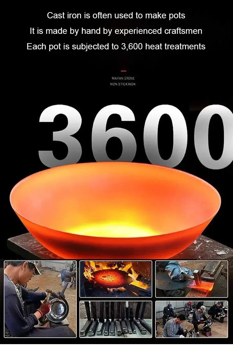 Cast Iron Pot Uncoated And Non Stick wok Casserole kitchen cooking pot cast iron skillet Cookware wok pan fry pan