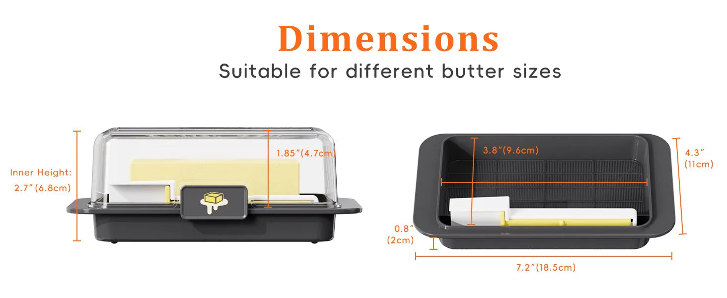 Butter Dish with Cover Butter Fresh-keeping Box with Cutter Slicer Countertop Butter Box for Refrigerator Storage Tableware