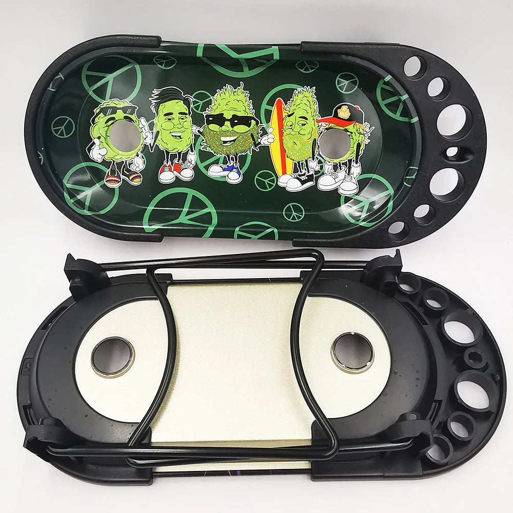 9 x 4 inch Foldable Rolling Tray Set with Loader Filler Brush King Size Fold Rolling Tray Machine Stand Tools